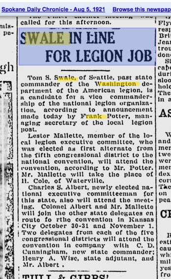 Thomas Swale in line for Legion job